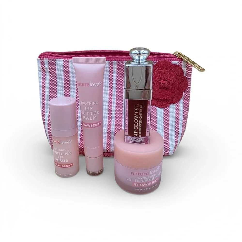 Estee Lauder Cosmetic Bag Lip Care Set With Dior Lip Gloss - Picture 2 of 4